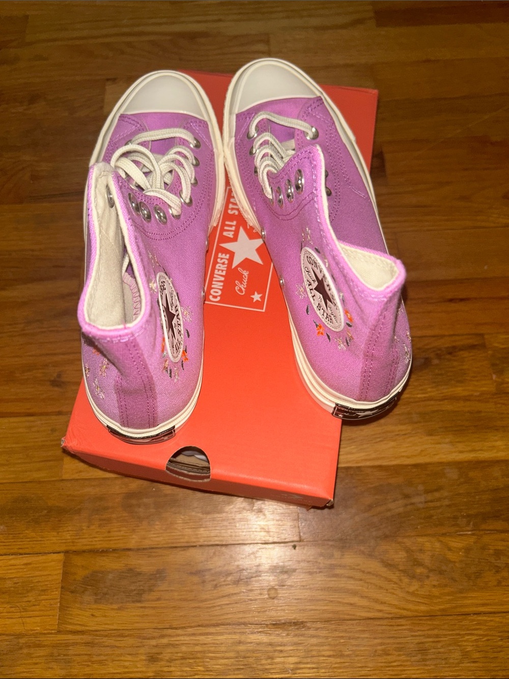 Converse Women’s Lavender High-Top Canvas Sneakers - Picture 4 of 6